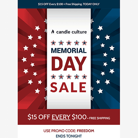 Memorial Day Sale Banner and Stars